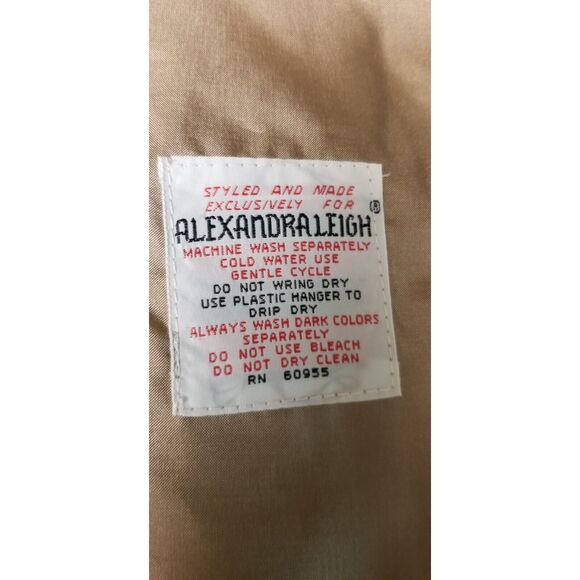 VINTAGE ALEXANDRA LEIGH BY R.D. Trench Coat/Belt Color Beige Size 10 - Picture 11 of 11